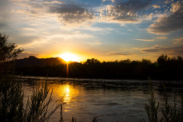sunset over the salt river in mesa, arizona