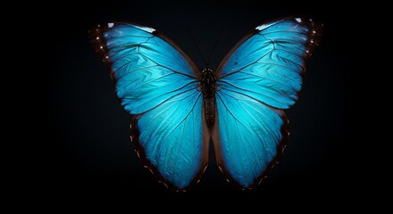 funny memes vibrant blue butterfly against dark background