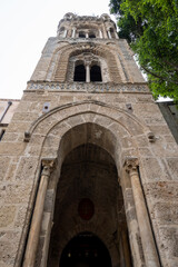 View of streets of Palermo, citylife, ancient baroque churches, old narrow streets, Norman palaces,...