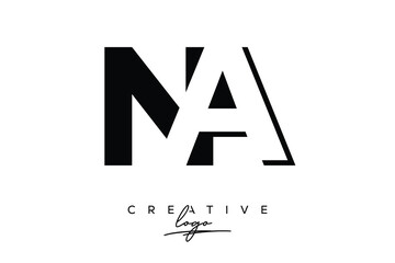 Obraz premium NA Creative Minimalist Negative Space Latter Logo with Modern Monogram for Branding and Business Lettermark Logo with Initial Letters Logo Design for Branding.