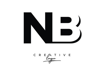 NB Creative Minimalist Negative Space Latter Logo with Modern Monogram for Branding and Business Lettermark Logo with Initial Letters Logo Design for Branding.