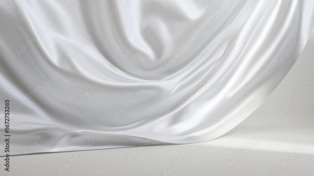 Poster capture the light in flowing fabric and smooth texture background