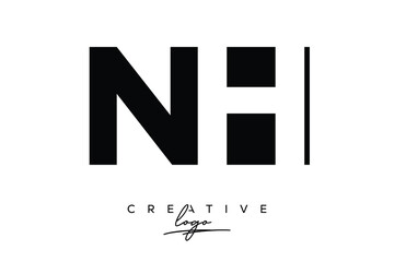 NH Creative Minimalist Negative Space Latter Logo with Modern Monogram for Branding and Business Lettermark Logo with Initial Letters Logo Design for Branding.