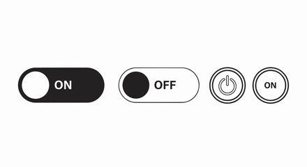 Simple on off switch button user interface vector illustration icon