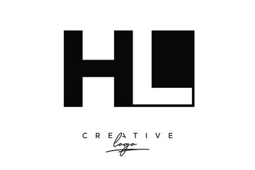 HL Creative Minimalist Negative Space Latter Logo with Modern Monogram for Branding and Business Lettermark Logo with Initial Letters Logo Design for Branding.