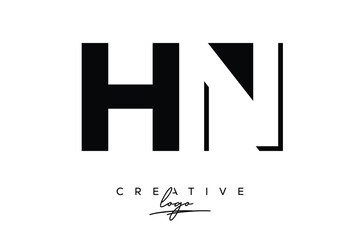 HN Creative Minimalist Negative Space Latter Logo with Modern Monogram for Branding and Business Lettermark Logo with Initial Letters Logo Design for Branding.