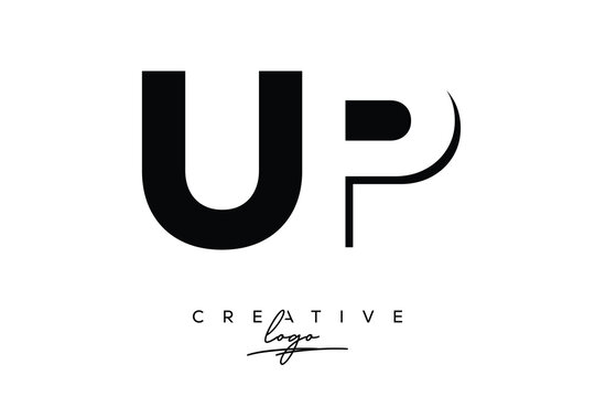 UP Creative Minimalist Negative Space Latter Logo with Modern Monogram for Branding and Business Lettermark Logo with Initial Letters Logo Design for Branding.