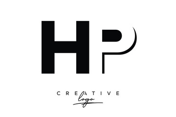 HP Creative Minimalist Negative Space Latter Logo with Modern Monogram for Branding and Business Lettermark Logo with Initial Letters Logo Design for Branding.