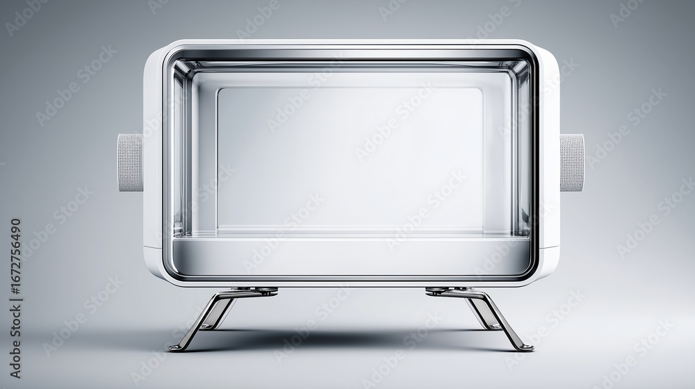 Aufkleber modern and minimalist design of an empty toaster in bright studio setting
