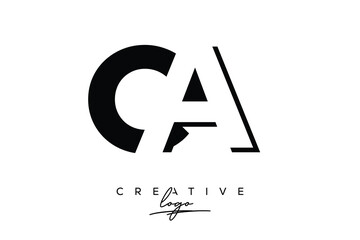 CA Creative Minimalist Negative Space Latter Logo with Modern Monogram for Branding and Business Lettermark Logo with Initial Letters Logo Design for Branding.