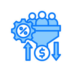 Conversion Rate blue icon 