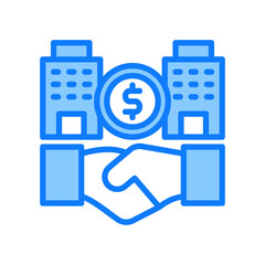 Acquisition blue icon 