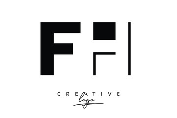 Fototapeta premium FH Creative Minimalist Negative Space Latter Logo with Modern Monogram for Branding and Business Lettermark Logo with Initial Letters Logo Design for Branding.