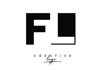 Obraz premium FL Creative Minimalist Negative Space Latter Logo with Modern Monogram for Branding and Business Lettermark Logo with Initial Letters Logo Design for Branding.