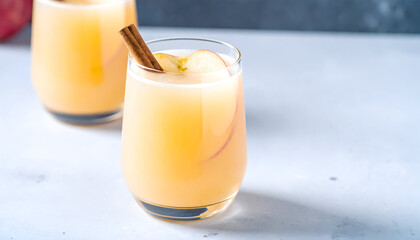 Refreshing Apple Cider with Cinnamon Stick