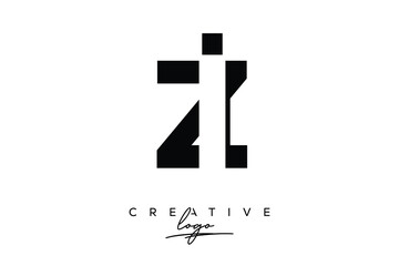 Obraz premium ZI Creative Minimalist Negative Space Latter Logo with Modern Monogram for Branding and Business Lettermark Logo with Initial Letters Logo Design for Branding.