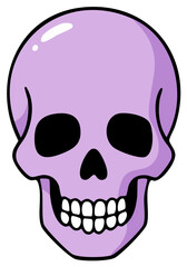 Fototapeta premium Purple Skull Cartoon Illustration