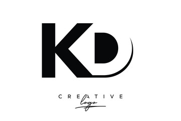 KD Creative Minimalist Negative Space Latter Logo with Modern Monogram for Branding and Business Lettermark Logo with Initial Letters Logo Design for Branding.