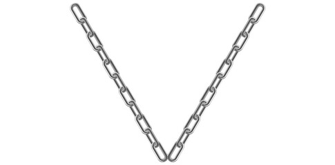 Stunning Silver Chain Isolated On White Background, Antique Jewelry Vector Illustration.	