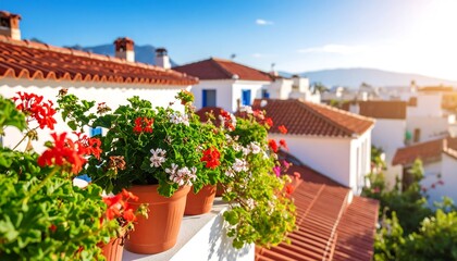 Naklejka premium A picturesque view of a Mediterranean town