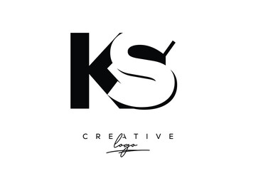 KS Creative Minimalist Negative Space Latter Logo with Modern Monogram for Branding and Business Lettermark Logo with Initial Letters Logo Design for Branding.