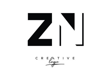Obraz premium ZN Creative Minimalist Negative Space Latter Logo with Modern Monogram for Branding and Business Lettermark Logo with Initial Letters Logo Design for Branding.