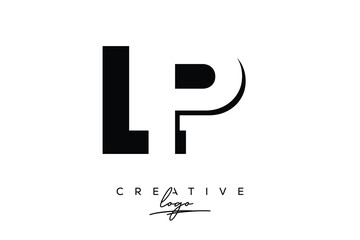Obraz premium LP Creative Minimalist Negative Space Latter Logo with Modern Monogram for Branding and Business Lettermark Logo with Initial Letters Logo Design for Branding.