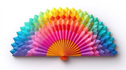 Colorful paper fan