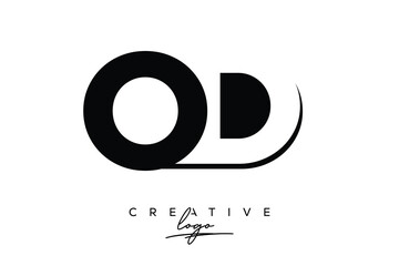 Fototapeta premium OD Creative Minimalist Negative Space Latter Logo with Modern Monogram for Branding and Business Lettermark Logo with Initial Letters Logo Design for Branding.