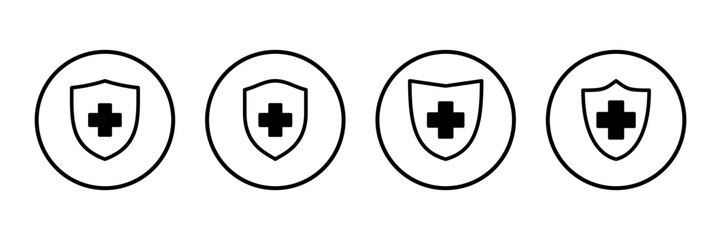 Fototapeta premium Health insurance icon logo design. Insurance health document sign and symbol