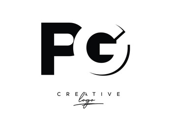 PG Creative Minimalist Negative Space Latter Logo with Modern Monogram for Branding and Business Lettermark Logo with Initial Letters Logo Design for Branding.