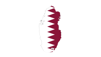 Qatar Flag Map Outline - A Visual Representation of Qatar's National Symbol
