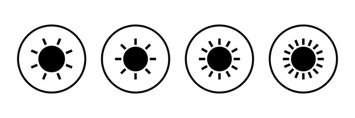 Sun icon logo design. Brightness sign and symbol
