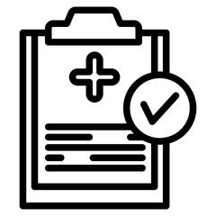 clipboard with checklist line icon 
