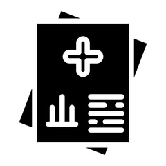 Fototapeta premium Medical report glyph icon 