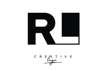 Fototapeta premium RL Creative Minimalist Negative Space Latter Logo with Modern Monogram for Branding and Business Lettermark Logo with Initial Letters Logo Design for Branding.