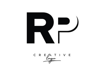 RP Creative Minimalist Negative Space Latter Logo with Modern Monogram for Branding and Business Lettermark Logo with Initial Letters Logo Design for Branding.