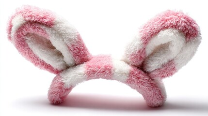 Pink and white fluffy headband