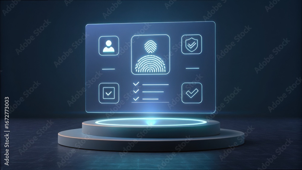 Poster holographic projection of multifactored authentication standard v2