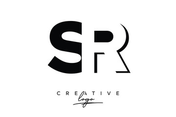 SR Creative Minimalist Negative Space Latter Logo with Modern Monogram for Branding and Business Lettermark Logo with Initial Letters Logo Design for Branding.