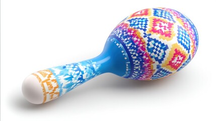 Colorful maraca on white background (1)