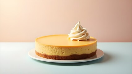 A creamy pumpkin cheesecake with a golden crust, topped with whipped cream, perfect for celebrating National Pumpkin Cheesecake Day