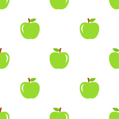 Cartoon green apple seamless pattern