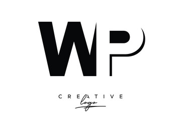 WP Creative Minimalist Negative Space Latter Logo with Modern Monogram for Branding and Business Lettermark Logo with Initial Letters Logo Design for Branding.