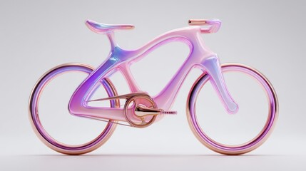 Pink and gold futuristic bicycle