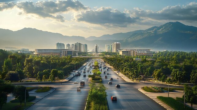 Stunning panoramic skyline of islamabad pakistan capital high resolution picture