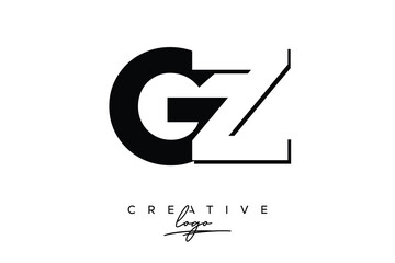 GZ Creative Minimalist Negative Space Latter Logo with Modern Monogram for Branding and Business Lettermark Logo with Initial Letters Logo Design for Branding.