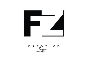 FZ Creative Minimalist Negative Space Latter Logo with Modern Monogram for Branding and Business Lettermark Logo with Initial Letters Logo Design for Branding.