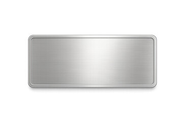 Brushed metal plate on transparent background