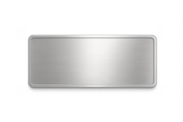 Brushed metal plate on transparent background
